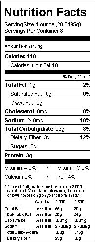 Ingredients and Nutrition Information - Swalty Kettlecorn